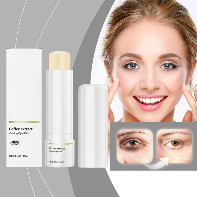 Fiudx Crema para Ojos En Barra, con Cúrcuma, Antiojeras, Fórmula Hidratante Que Reduce Las Líneas de Expresión, Hidratante Iluminador, Rutina Diaria para El Cuidado de Los Ojos, para Todo Tipo de Pie