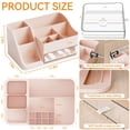thumbnail image 3 of Organizador de maquillaje Yieach Countertop de plástico rosa, 3 of 9
