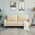 thumbnail image 2 of Tcbosik Small Couch for Bedroom, 58.3" Upholstered Loveseat Sofa for Living Room, Beige, 2 of 7