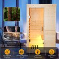 thumbnail image 3 of HOSAUNA Infrared Home Sauna Room,Personal  Low-EMF Spruce Wooden Indoor Sauna Spa,900W/110V Heaters, 10 Minutes Pre-Warm up, with Bluetooth Music Player, Ambient Light, and Speaker, 3 of 7
