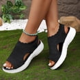 thumbnail image 4 of Rokment Womens Athletic Orthopedic Walking Sandals Lightweight Comfortable Mesh Knit Wedge Slingback Slip on Gladiator Shoes Summer Breathable Sneakers Black Size 8.5, 4 of 7