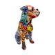 thumbnail image 3 of Estatua de perro, figura artística, pieza central, coleccionable, encantadora escultura de animal con grafiti Rojo, 3 of 9