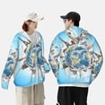 thumbnail image 3 of Rocae World Travel Print Breathable Sun Protection Hoodie Quick-Dry Lightweight Long Sleeve Hoodie Unisex Running Sports Shirt X-Large, 3 of 9