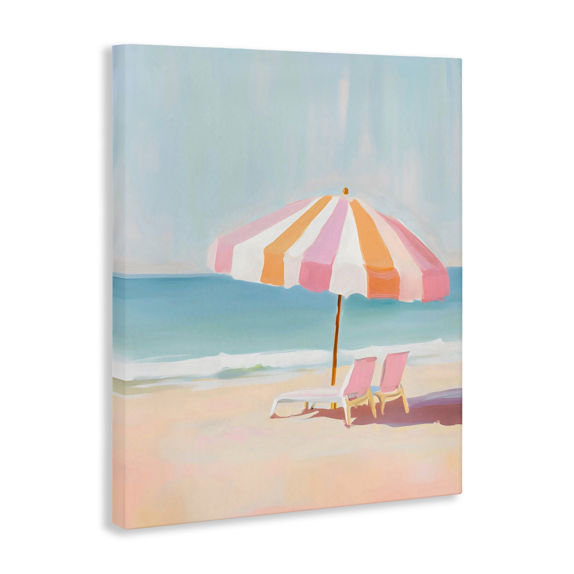 Stupell Industries Striped Umbrella & Chairs Canvas Wall Art, design by The Prints Vibe