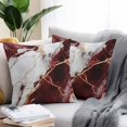 thumbnail image 2 of Throw Pillow Covers 24x24 Inch Set of 2, Marble Red Waterproof Outdoor Pillow Covers, Modern Abstract Gold White Brick Stone Motif Decorative Cushion Pillowcases for Couch, Sofa, Bed, Garden, Patio, 2 of 9