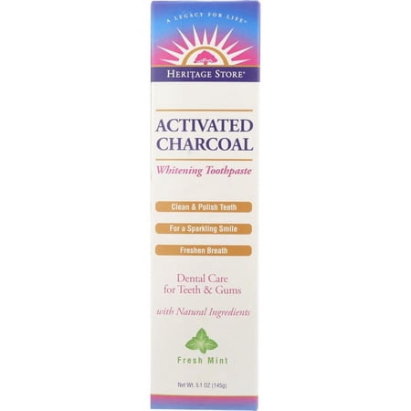 Activated Charcoal Toothpaste Mint Heritage Store 5.1 oz Paste