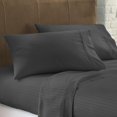 thumbnail image 2 of 600 Thread Count - Sleeper Sofa Bed Sheet Sets 4 Pieces - 100% Egyptian Cotton Sheets for Sofa Bedding Fits Upto 8" Deep - Luxury & Breathable Sheets Sets - Dark Grey Stripe, Full Size., 2 of 7