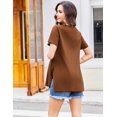 thumbnail image 5 of Ekouaer 3 Pack Maternity Shirts Short Sleeve Split Side Pregnancy Tops Casual Pregnant Tunic Blouse, 5 of 6