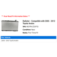 thumbnail image 2 of Radiator - Compatible with 2005 - 2012 Toyota Avalon 2006 2007 2008 2009 2010 2011, 2 of 2