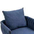 thumbnail image 6 of Velvet Accent Chair with Ottoman, Modern Upholstered Armchair, Tufted Single Chair with Metal Frame and Soft Paded, Leisure Sofa Chair Reading Chair for Living Room Bedroom Apartment, 6 of 7