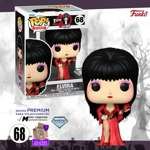 Funko Pop Elvira #68 Dama Oscuridad 40 Aniversario Diamante Funko Elvira Mistress of the Dark