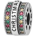 thumbnail image 1 of Charm Christmas tubular Xmas01 1Pza Plata S925 Chapa Separador Clip Christmas Plata/Multicolor Caja Blanca 4x4cm., 1 of 2