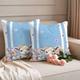 thumbnail image 2 of Easter Sheep Pillow Covers 2 Pack Watercolor Sheep Flowers Colored Eggs Blue Stripes Pillowcase Waterproof Outdoor Throw Pillow Cover for Patio Garden Square Cushion 20”x20”, 2 of 9