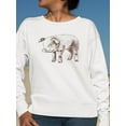 thumbnail image 2 of Pig Sketch Sweatshirt Women -Image by Shutterstock, Female 4X-Large, 2 of 4