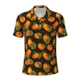 thumbnail image 2 of Daiia Orange Pumpkin Pattern Men’s Polo Shirts,Solid Deck Shirt,Classic Fit, Breathable Cotton Polo for Casual and Sport Wear-Small, 2 of 9
