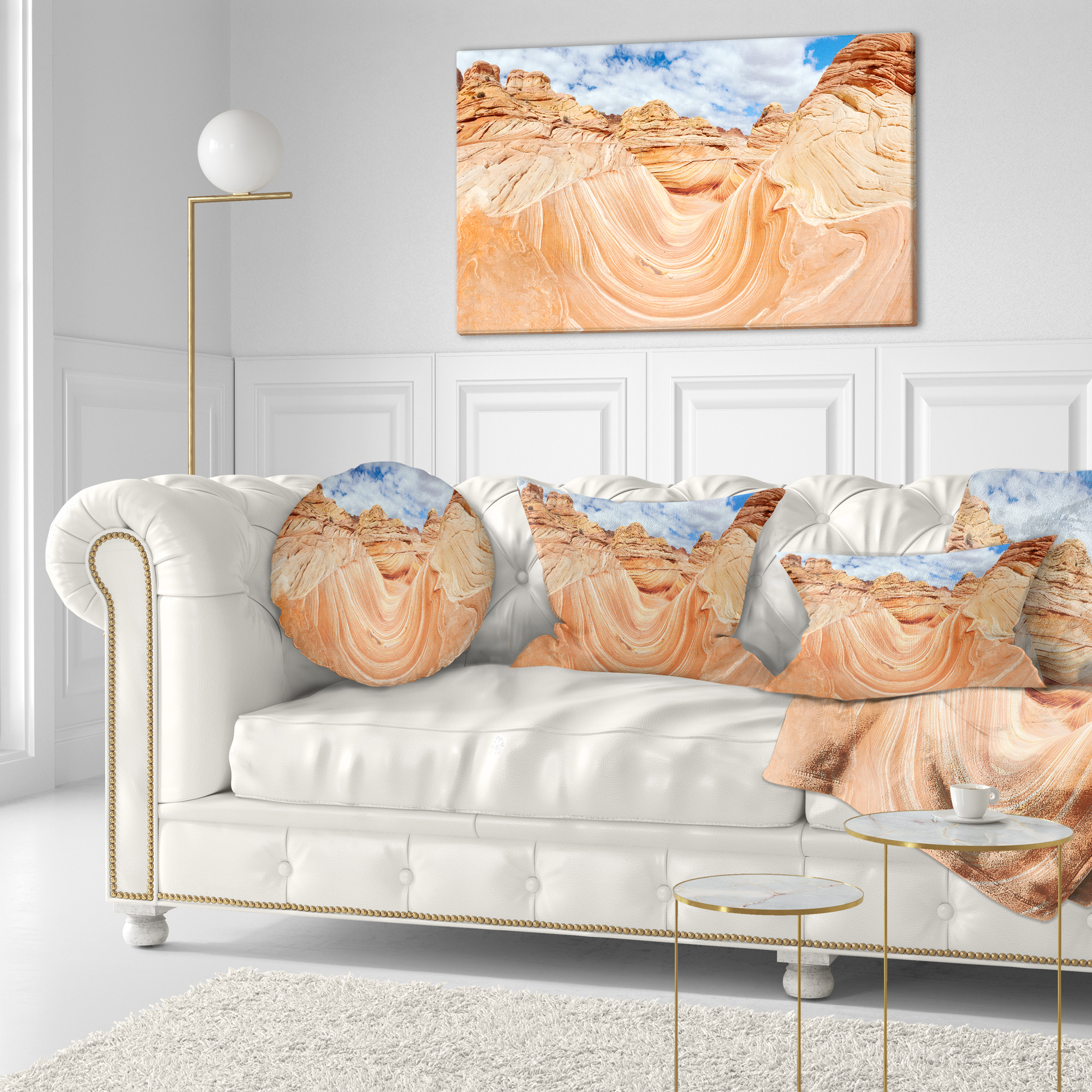 Designart Waves of Natural Wonder - Landscape Photo Throw Pillow - 12x20