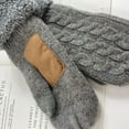 thumbnail image 3 of Xfvqtps Mens and Womens Mittens Full Fingered Knitting Thickened Plush Lining Solid Color Simplicity Non-Slip Windproof Warm for Cold Weather Winter Gloves Gray, 3 of 7