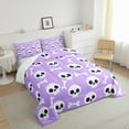 thumbnail image 3 of jejeloiu Funny Halloween Skull Queen Comforter Set,Dog Bone Bedding Sets,Purple White Bedding Comforter Set For Children,Microfiber Bedroom Decor Reversible,3 Pieces, 3 of 8