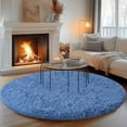 thumbnail image 2 of SARAG 6x6ft Round Rugs for Bedroom, Area Rug for Nursery Room,Furry Carpet for Children Kids Room,Haze Blue, 2 of 8
