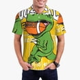 thumbnail image 1 of Balery T-Rex Playing Football Camisa Polo de Hombre con Estampado, de Manga Corta y Tejido Medio, Camisa Tipo Golf Polo-XX-Large, 1 of 6
