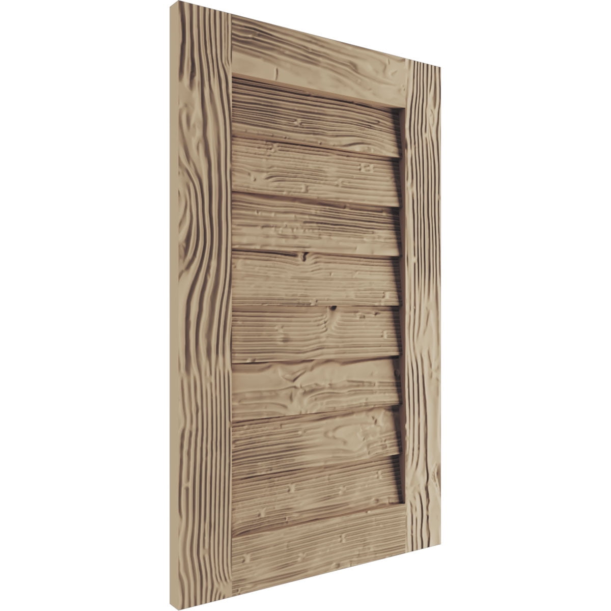 Ekena Millwork 32"W x 48"H Timberthane Sandblasted Vertical Faux Wood Non-Functional Gable Vent, Primed Tan