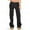 X-293Black, variant on ZHOGXU Women Jeans With Pockets Solid Color Button Straight Fit Wide Leg Fashion Comfortable Denim Cargo Pants Trousers For Daily Wear,Black,L