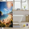 thumbnail image 3 of Beach Shower Curtain Kids Beach Ocean Fabric Shower Curtain Nutrue Theme Bathroom Waterproof Accessories with 12 Hooks for Women Men Summer Holiday Curtains,72x72 Inches, 3 of 6