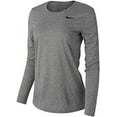thumbnail image 2 of Nike Women's Legend Long Sleeve Top - Carbon Heather/Carbon Heather/Black - XS, 2 of 2