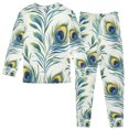 thumbnail image 2 of FORMRS Long Sleeve Top and Pants Pajama Set for Niños 2-Piece Sleepwear, Sizes 18M-8Y, Peacock Feather, 2 of 6