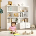 thumbnail image 5 of EROMMY Kids Toy Storage Organizer & Bookshelf, 7-Cubby Cabinet with 4 Foldable Fabric Drawers, White, 5 of 8