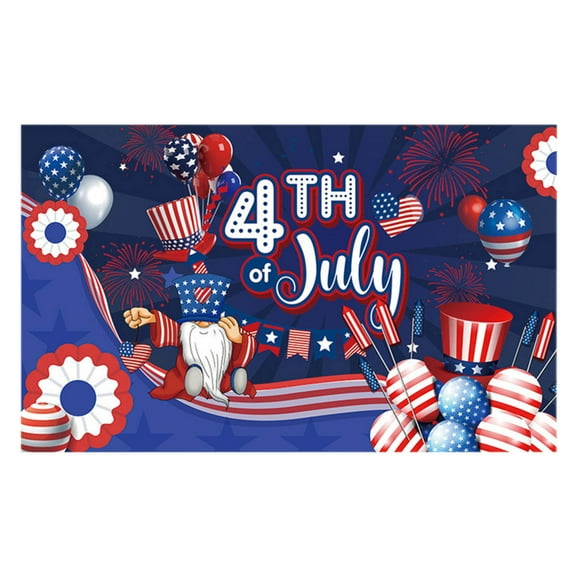 Clearance Under $5!Yyuenw 4th of July Banner Decorations, 70.8x43.3 inches Backdrop Happy 4th of July Independence Day Firework Balloons Party Supplies, Memorial Day Decorations