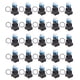thumbnail image 1 of Uadme Interruptor de botón Cuadrado de 25 Piezas - Interruptores de autobloqueo de 8 Pines de latón ABS con luz 16 mm 12 V(Amarillo), 1 of 8