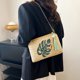 thumbnail image 5 of Bolso de playa de paja para mujer Bolso de hombro de verano Bolso de mano tejido (Caqui) Sywqhk Para Estrenar, 5 of 6