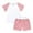White, variant on TAGOLD Toddler Girls Boys Summer Blouses Shirts Sets,Girl's Solid Color Threaded Round Neck Short Sleeved And Shorts Two-Piece Set