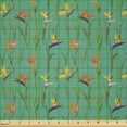 thumbnail image 2 of Ambesonne Exotic Fabric by the Yard Microfiber, Bird of Paradise Blossoms, 5 Yards, Turquoise Green and Purple, 2 of 2