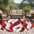 thumbnail image 4 of Red White Moire Round Area Rug 7 FT, Non Slip Living Room Area Carpet, Modern Abstract Art Washable Soft Circular Rug Non-Shedding Floor Carpet for Bedside Office Play Room Classroom, 4 of 9