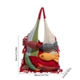 thumbnail image 2 of Meggemo Large Capacity Tote Bag Fringe Trim Design Shoulder Bag for Daily Travel Shopping Storage, 2 of 6
