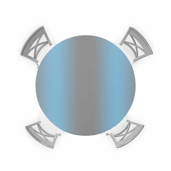 nqOlkjepod Blue Ombre Round Tablecloth, Fitted Table Cover with Elastic for 45"-54" Round Tables, Grey Modern Art Farmhouse Table Cloth Outdoor Indoor Dinning Party Waterproof Tablecloths