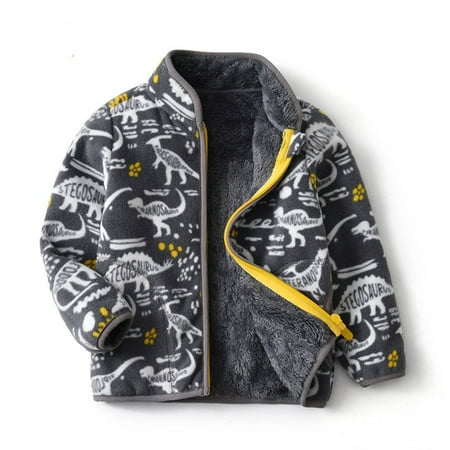 

WOYY Toddler Boys Winter Jacket Ethnic Print Thicken Warm Coat Full Zip Outerwear