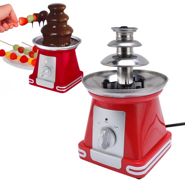 3 Tier Mini Chocolate Fountain Machine, Electric Chocolate Fondue Fountain Machine, Chocolate Melting Machine for Melting Cheese, Candy and Liqueur for Birthday, Party, Wedding