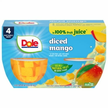 2X - Dole Diced Mango in Juice Fruit Bowls 4 ct / 4 oz