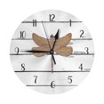 thumbnail image 1 of Reloj de pared rústico con diseño de libélula y revestimiento de madera, de 10 pulgadas, silencioso y sin tictac, estilo rústico retro, decorativo para sala de estar, cocina, hogar, baño y dormitorio, 1 of 7
