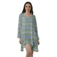 thumbnail image 1 of Moomaya Chemise à Manches Longues Femme Imprimée Robes Grande Taille Rayonne Tuniques Courtes, 1 of 4