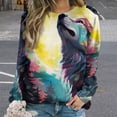 thumbnail image 2 of Colorful Lone Wolf Mom Sweatshirt For Women Long Sleeve Pullover, 2 of 7