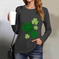 thumbnail image 5 of UngA St Patricks Day Shirt for Women Shamrock Long Sleeve Irish St Patty's Day Outfit Green Lucky Clover Crewneck Tee Tops,Size XXL, 5 of 8