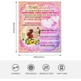thumbnail image 3 of to My Sister Blanket,Gifts for Sister Bestie from Sister,for Sister Birthday Mothers Day Valentines Christmas Wedding,Super Soft Cozy Warm Flannel Throw Blanket 60"x50", 3 of 7