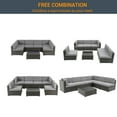 thumbnail image 2 of CHYVARY 7 Pcs Outdoor Sectional Sofa Conversation Sets,Patio PE Wicker Rattan Woven,Washable Sponge Cushions with Tea Table,Brown&Gray, 2 of 9