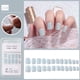 thumbnail image 1 of Polvo para uñas, parches para decoración de uñas, 24 uñas postizas cortas con parches de pegamento gelatinoso, uñas de ataúd, 1 of 2