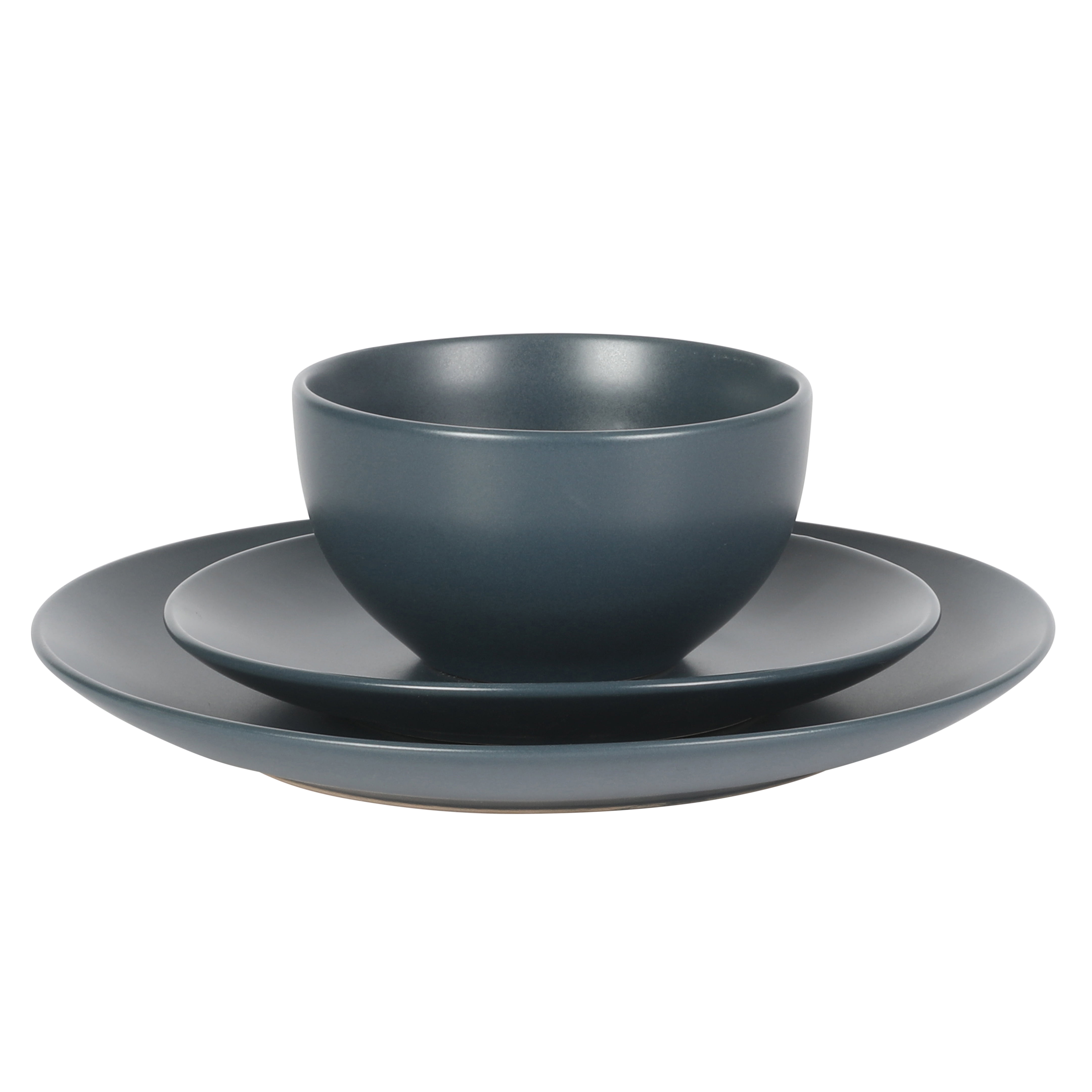 Gibson Home Queensland Blue 12-Piece Stoneware Dinnerware Set