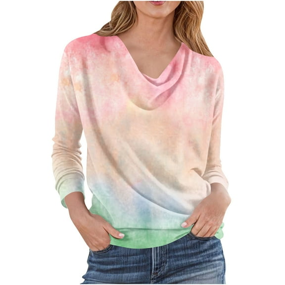 Fashion Fall Saving Womens Tops Casual Long Sleeves Womens Shirts Fall Trendy Pullover Plus Size Fall Clothes for Women 2025 My Items My Order